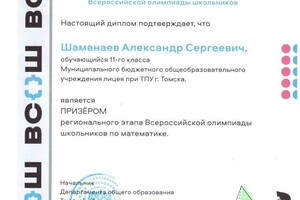 Диплом / сертификат №13 — Шаманаев Александр Сергеевич