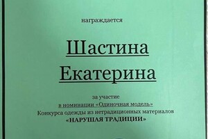 Диплом / сертификат №4 — Шастина Екатерина Алексеевна