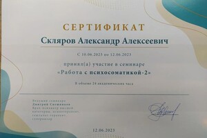 Диплом / сертификат №2 — Скляров Александр Алексеевич