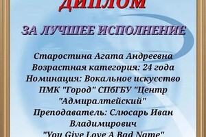 Диплом / сертификат №26 — Слюсарь Иван Владимирович