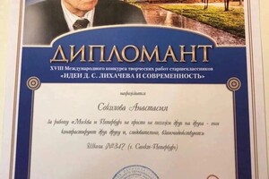 Диплом / сертификат №7 — Соколова Анастасия Сергеевна