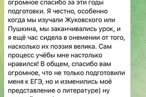 Отзыв по подготовке к ЕГЭ по литературе — Сулимова Татьяна Сергеевна