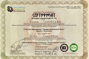 Диплом / сертификат №3 — Тимофеева Нина Геннадьевна