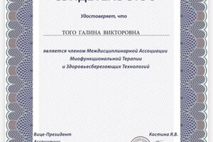 Диплом / сертификат №9 — Того Галина Викторовна