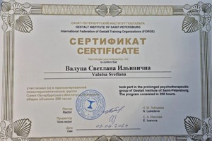 Диплом / сертификат №7 — Валуца Светлана Ильинична