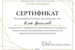 Диплом / сертификат №2 — Васильев Илья Денисович