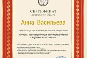 Диплом / сертификат №27 — Васильева Анна Анатольевна