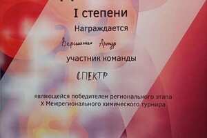 Диплом / сертификат №2 — Вершинин Артур Дмитриевич