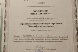 Диплом / сертификат №14 — Водолазова Инна Павловна