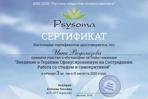 Диплом / сертификат №15 — Водолазова Инна Павловна