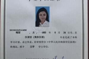 Диплом о высшем образовании; Guangdong University of Foreign Studies (Бизнес-китайский) — Щиголева Мэри Александровна