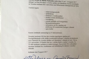 Курс повышения квалификации по шведскому языку в Швеции — Яценко Мария Сергеевна