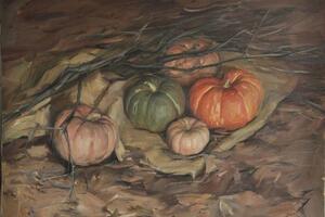 Натюрморт с тыквами; Масло/холст; 90х100см — Ульянин Иван Михайлович