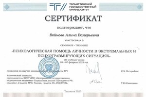 Диплом / сертификат №3 — Войнова Алина Валерьевна