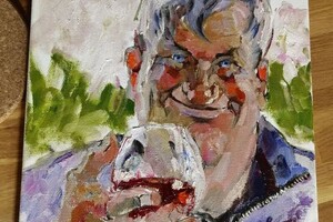 Шарж, холст/масло, 25х35 см — Удалова Галина Александровна