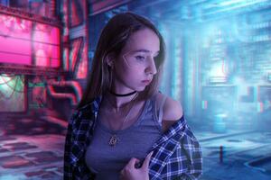 Обработка фотографии в стиле киберпанка — Вилисова Лада Дмитриевна