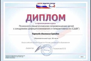 Диплом / сертификат №1 — Бирюкова Анастасия Сергеевна