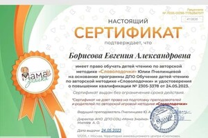 Диплом / сертификат №11 — Борисова Евгения Александровна