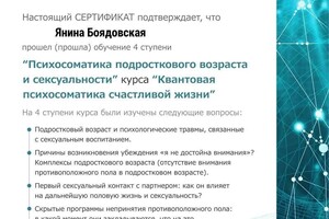 Диплом / сертификат №2 — Фетисова Янина Владиславовна