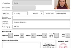 IELTS Academic Certificate — Глухова Марина Сергеевна