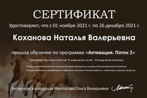 Диплом / сертификат №12 — Коханова Наталья Валерьевна