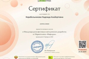 Диплом / сертификат №21 — Корабельникова Надежда Альбертовна