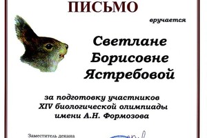 Диплом / сертификат №4 — Ястребова Светлана Борисовна