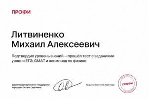 Диплом / сертификат №2 — Литвиненко Михаил Алексеевич