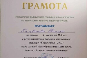 Диплом / сертификат №7 — Гильванов Тимур Маратович