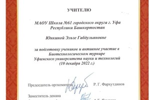 Диплом / сертификат №110 — Юнкина Эльза Габдульяновна