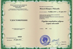 Диплом / сертификат №21 — Чайкина Екатерина Николаевна