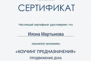 Диплом / сертификат №7 — Мартынова Илона Казио