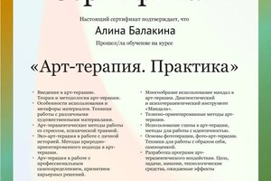 Диплом / сертификат №3 — Балакина Алина Юрьевна