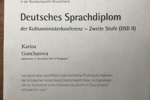 Немецкий языковой диплом DSD 2. Уровень C1 — Гончарова Карина Михайловна