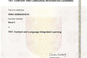 TKT: Content and Language Integrated Learning — Семинашева Ирина Васильевна