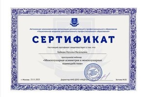 Диплом / сертификат №5 — Байкова Наталья Васильевна