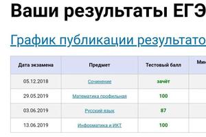 Результаты ЕГЭ — Глызин Андрей Александрович