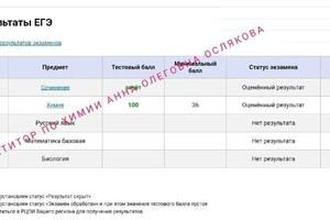 Результат ученицы на ЕГЭ 2022 (100 баллов), поступила в НГУ (лечебное дело, бюджет) — Ослякова Анна Олеговна