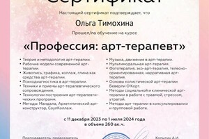 Диплом / сертификат №2 — Тимохина Ольга Николаевна