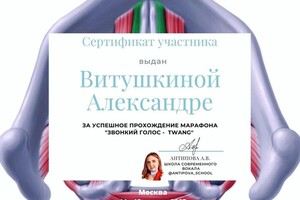 Диплом / сертификат №5 — Витушкина Александра Сергеевна