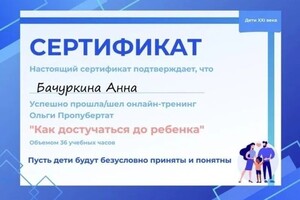 Диплом / сертификат №2 — Бачуркина Анна Евгеньевна