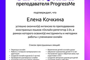 Диплом / сертификат №1 — Кочкина Елена Анатольевна