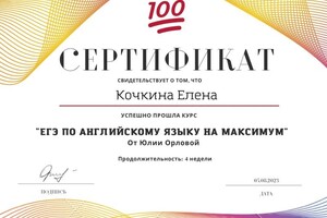 Диплом / сертификат №8 — Кочкина Елена Анатольевна