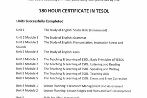 Сертификат TESOL 180 hours (продолжение) — Побережник Ольга Сергеевна