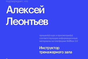 Диплом / сертификат №1 — Леонтьев Алексей Сергеевич