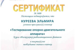 Диплом / сертификат №9 — Нуреева Эльмира Аскатовна