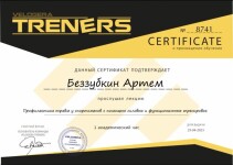 Диплом / сертификат №2 — Беззубкин Артём Юрьевич