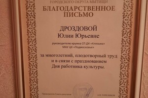 Диплом / сертификат №3 — Дроздова Юлия Юрьевна