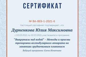 Диплом / сертификат №1 — Дурненкова Юлия Максимовна