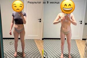 Результат клиентки за 3 месяца, питание +силовые + растяжка — Каверина Ангелина Сергеевна